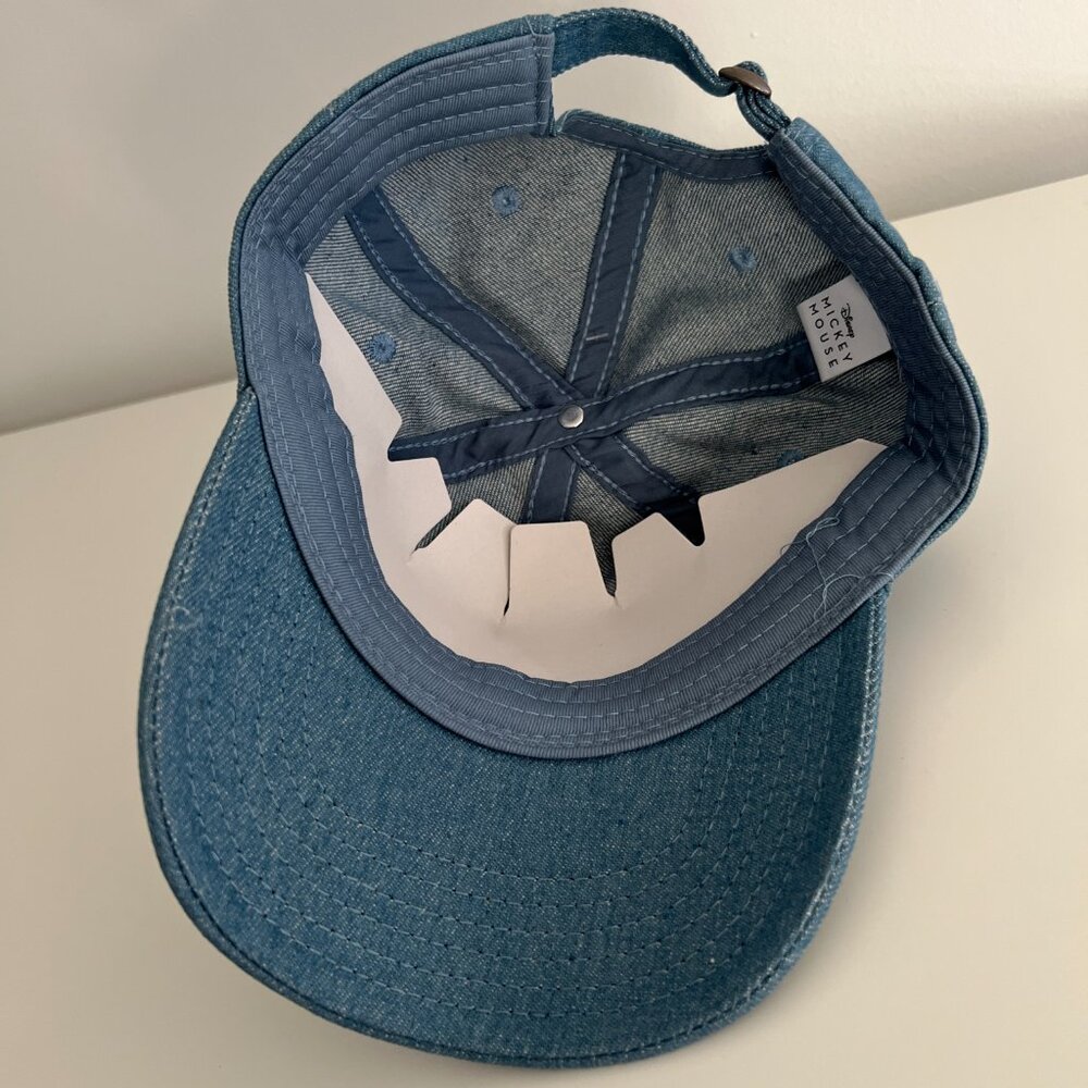 Disney Mickey Mouse Denim Blue Adjustable Cap Hat, One Size - NWT - Picture 8 of 10